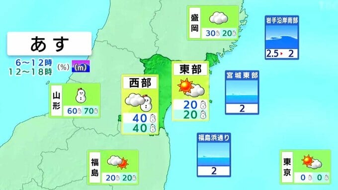 【30日宮城の天気】厳しい寒さ続く　西部の山沿いは断続的に雪　tbc気象台（29日午後4時現在）|TBS NEWS DIG