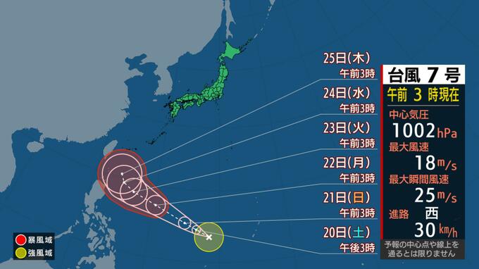 台風7号(メ―カラー)が発生　来週後半に沖縄地方へ接近する可能性【今後の予想進路】|TBS NEWS DIG