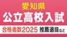 【愛知県公立高校入試2025】推薦選抜等の合格者数 合格率：一宮25.81％ 向陽26.67％ 千種26.85％〈一般選抜等の募集人員も〉令和7年度　|　名古屋・愛知・岐阜・三重のニュース【CBC news】 | CBC web