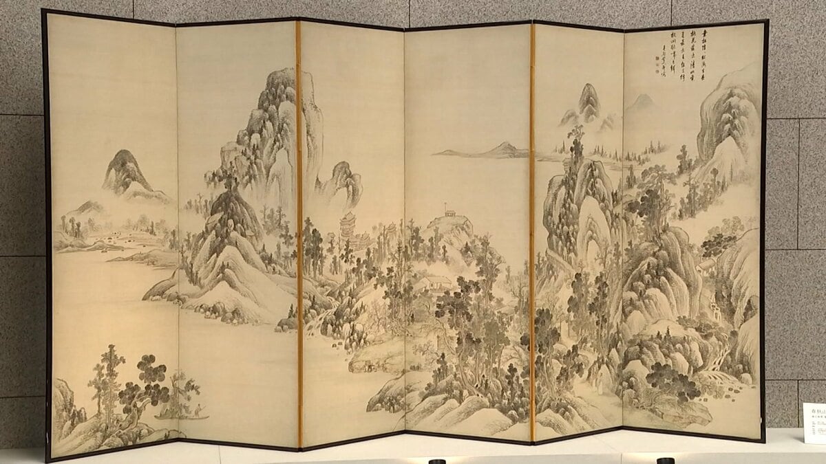２５日迄専用です。屏風　琴峰作　工芸品 岡山出身の文人画家・浦上春琴の屏風をデジタル技術と伝統工芸の技で