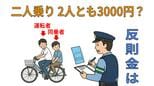 自転車の二人乗りで青切符 3,000円を払うのは2人とも？法律上の責任は|TBS NEWS DIG