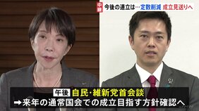 自民と維新 衆院議員定数削減法案の成立見送りへ 通常国会での成立目指す方針を午後の党首会談で確認する見通し|TBS NEWS DIG