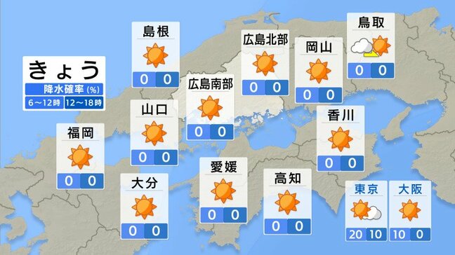 【きょう2/23(月)広島天気】3K(花粉・黄砂・乾燥)に注意 日ざしたっぷりも 洗濯物の外干しは検討を |TBS NEWS DIG