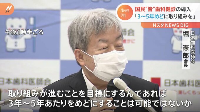 「国民皆歯科健診は3～5年めどに」日本歯科医師会長 政府の“義務化”検討で|TBS NEWS DIG