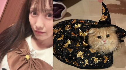ももクロ 】高城れにさん 愛猫ダブルゼータくんと「Happy Halloween