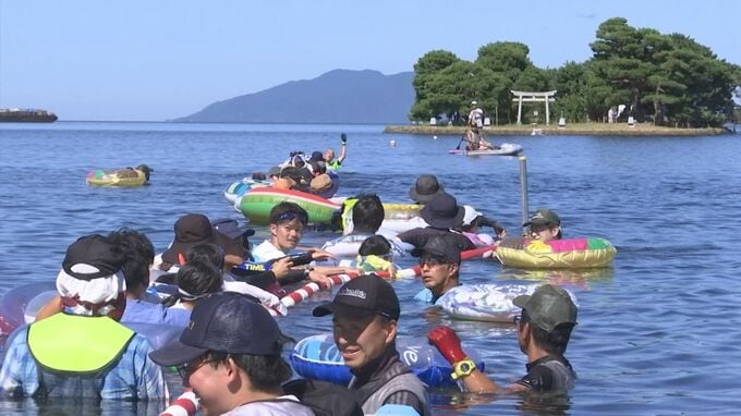 水中参道２２０メートル　歩いて渡る嫁ケ島　島根県・宍道湖　　|　BSSニュース | BSS山陰放送