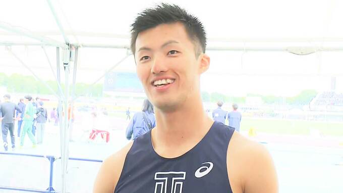 男子100m 栁田大輝、追い風参考ながら9秒95「階段のぼるように、いい走りになってきている」【関東インカレ】|TBS NEWS DIG