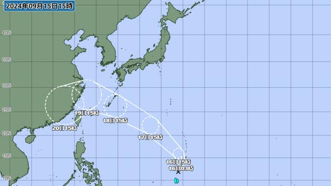 【台風の卵】熱帯低気圧が16日(月)に台風14号に発達予想 13号と同じルートで沖縄接近へ(15日16時半)|TBS NEWS DIG