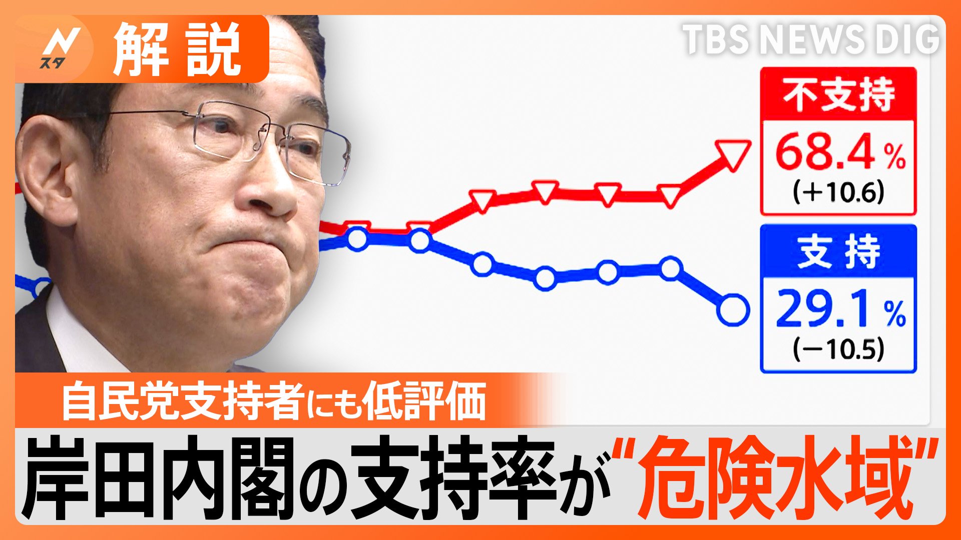 岸田内閣の支持率“過去最低”の29.1% 自民党の支持者も「政策に期待できない」が半数超【 Nスタ解説】 | TBS NEWS DIG