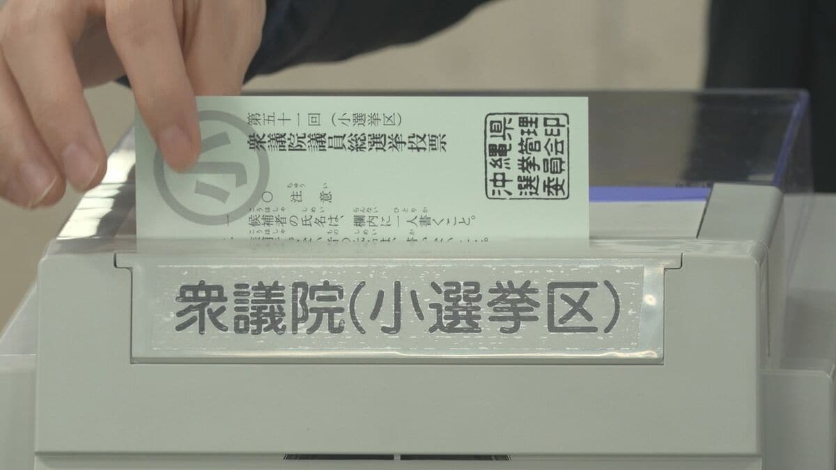 【衆議院選挙】午後4時現在の投票率 19.44％　期日前投票では有権者の約25％が投票　沖縄