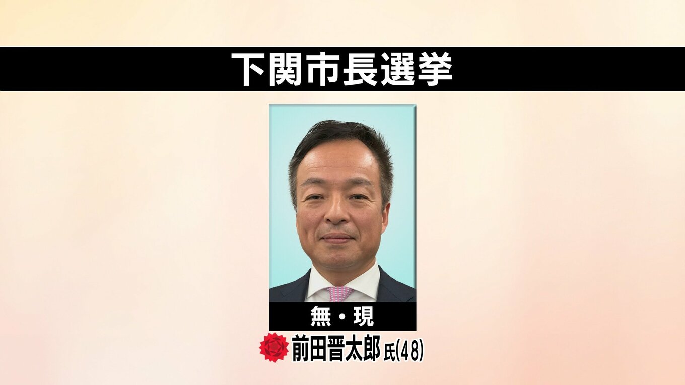 山口県下関市長選 現職・前田晋太郎氏の3選確実 | TBS NEWS DIG