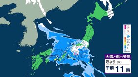 広い範囲で雨　関東の山沿いや東北では大雪のおそれも　関東など冷たい雨　気温大幅ダウン|TBS NEWS DIG