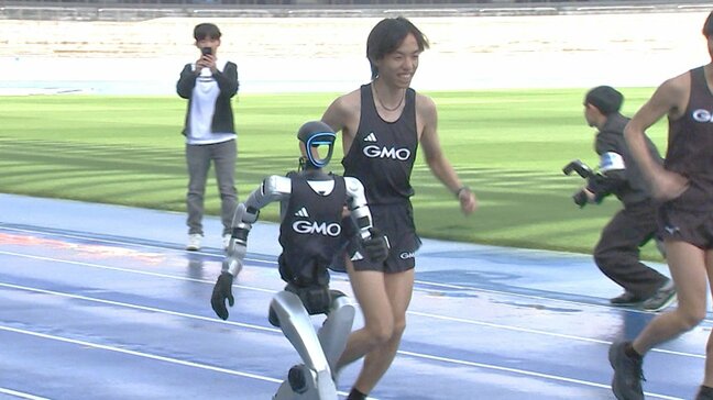 GMO入社の黒田朝日、初練習はロボットと並走!?「いずれ自分の後ろを走ってみたい」“黒田ロボット”との練習を希望|TBS NEWS DIG