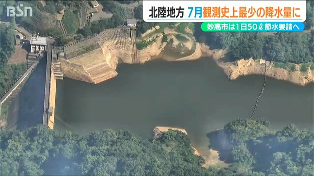 北陸地方の7月の降水量は観測史上最少「コメに枝豆 牛乳 鶏卵…高温と渇水で収量が大幅に低下する恐れ」　妙高市でも1日50リットルの節水要請へ|TBS NEWS DIG