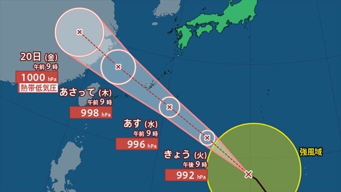 【台風情報】台風14号（プラサン）は18日に奄美地方や沖縄地方に最も接近するおそれ　【進路予想・雨と風のシミュレーション】|TBS NEWS DIG