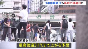 3連休最終日も厳しい残暑 関東地方は湿度高く蒸し暑い…東京都心で最高気温31℃予想|TBS NEWS DIG