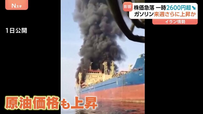 ガソリン価格「2円～3円値上げの可能性も」原油価格が上昇 イラン情勢の混乱長期化の懸念で日経平均株価は急落|TBS NEWS DIG