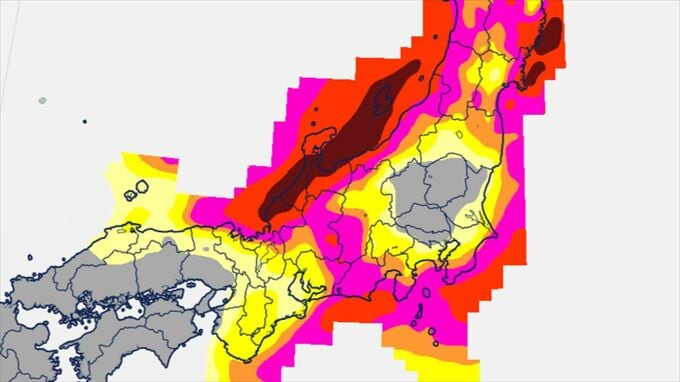 【気象情報】西日本から北日本　28日にかけ落雷や竜巻などの激しい突風、急な強い雨などに注意　関東甲信地方は28日昼前にかけ大気が非常に不安定　【発雷確率のシミュレーション】　|　山梨のニュース | ＵＴＹテレビ山梨