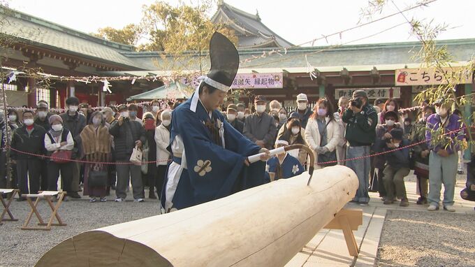 伝統的な大工道具を使って建築業界の安全願う神事“釿始式”　|　山口のニュース・天気・防災｜tys NEWS｜ｔｙｓテレビ山口