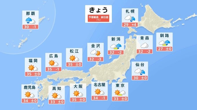 西日本から九州で猛暑続く【熱中症警戒アラート】全国１５府県 　暑さいつまで 週間予報は|TBS NEWS DIG