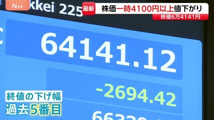 株価大荒れ・一時4100円以上大幅下落 キオクシア“ストップ安” AI半導体