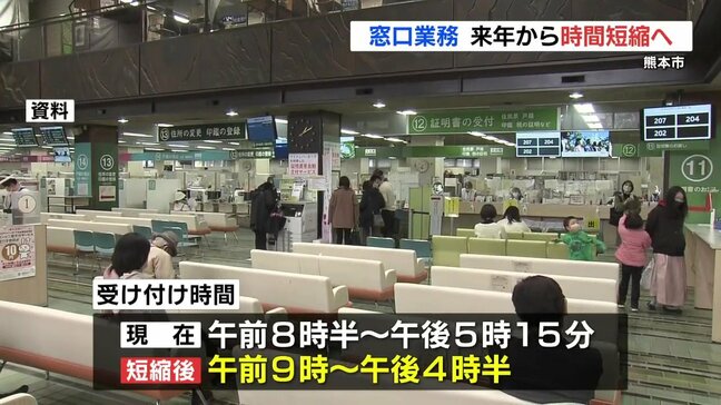 熊本市が窓口業務を短縮へ　働き方改革や業務効率化　朝15分と夕方60分を削減　住民票発行などコンビニ利用増も背景|TBS NEWS DIG