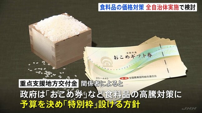「おこめ券」含む食料品支援は原則すべての自治体実施で検討　政府の総合経済対策|TBS NEWS DIG