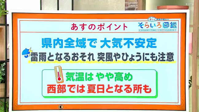 高知の天気　16日は平野部を中心に雷雨となるおそれ　気温は西部で夏日となる所も　東杜和気象予報士が解説|TBS NEWS DIG