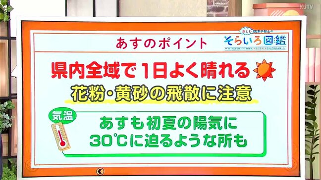 高知の天気　26日も初夏の陽気に　引き続き黄砂にも注意を　東杜和気象予報士が解説|TBS NEWS DIG