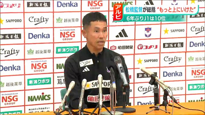 「もっと上の順位に行けた」アルビレックス新潟 松橋力蔵監督　攻撃的サッカーで2年目のシーズンへ意欲|TBS NEWS DIG