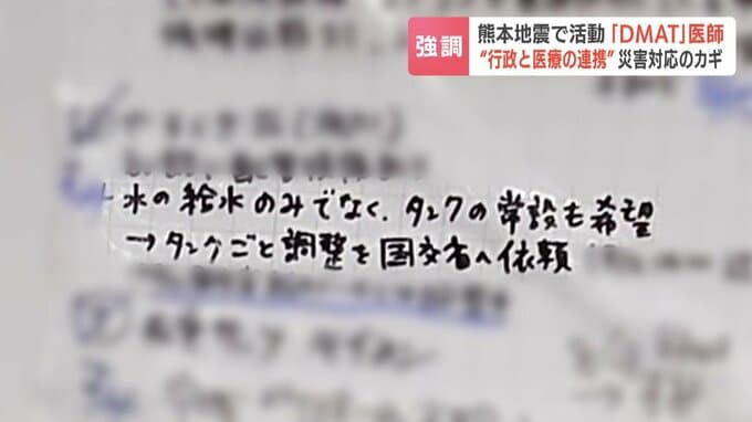 DMAT調整本部のホワイトボード