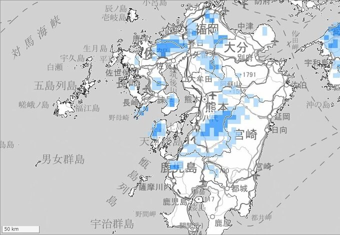 【大雪情報・午前７時半更新】九州　南部の山地では昼過ぎにかけて大雪となるおそれ　北部は夕方にかけて平地でも大雪に注意【大雪と雨のシミュレーション 14日まで】|TBS NEWS DIG