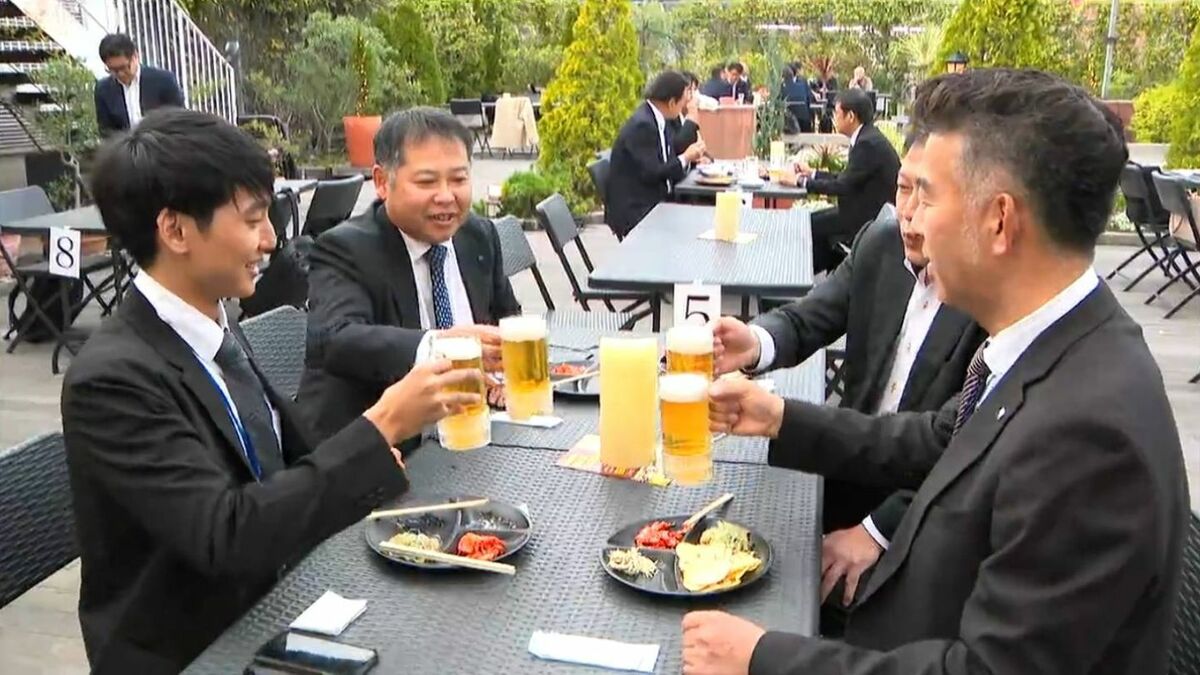 マルヤガーデンズ7階　早くもビアガーデンオープン　鹿児島