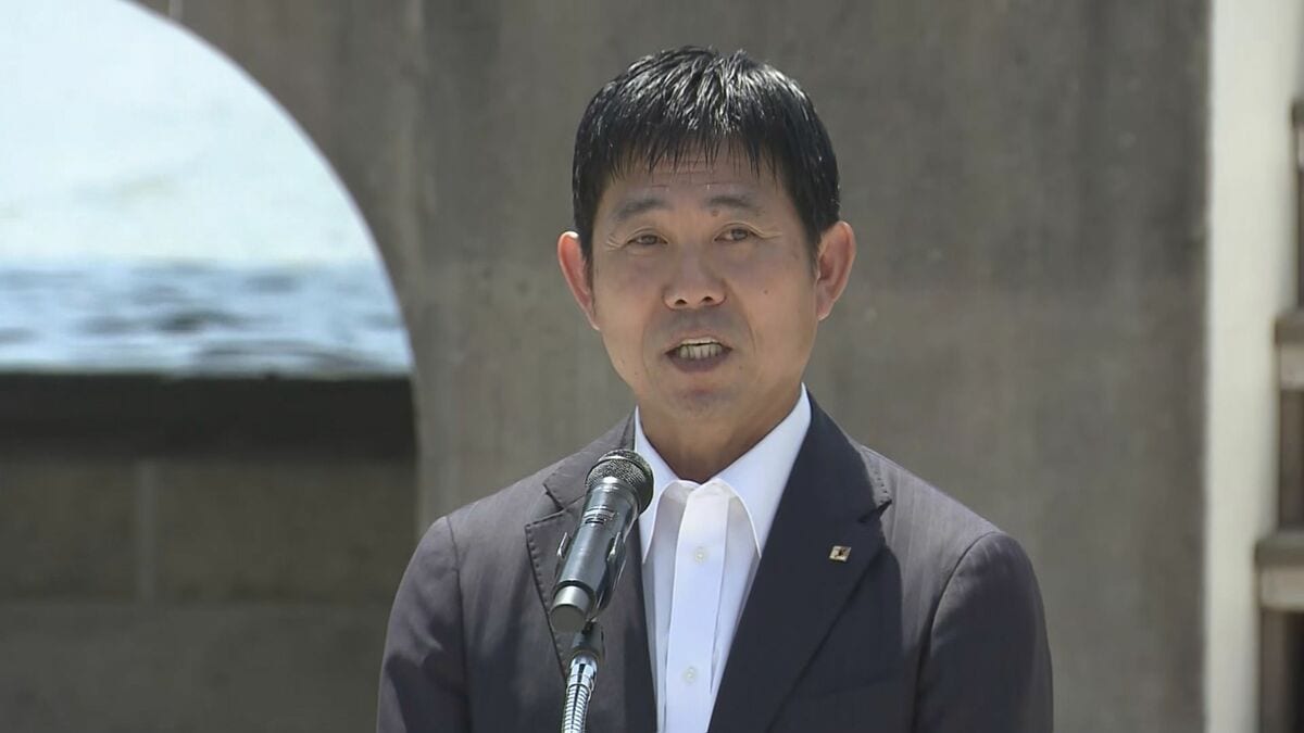 サッカー男子日本代表の森保一監督｢スポーツは平和だからできる｣ アジア大会の聖火リレー採火式 32年前の開催地･広島でも