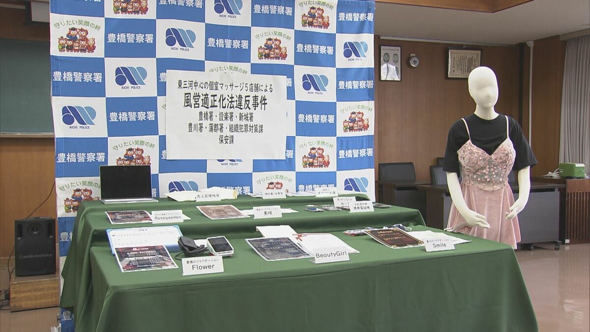 マッサージ店に見せかけ…風俗営業した疑い 経営者の女ら逮捕 性的サービスを行っていたか 東三河の5店舗を一斉摘発