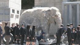 アジアゾウ「ふじ子」の実物大の像が公開 地元高校生らが制作 「故郷に連れてこられて達成感」|TBS NEWS DIG