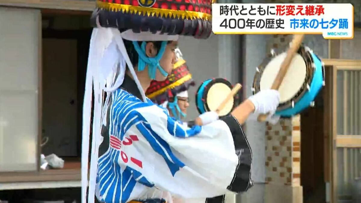 市来の七夕踊「今年も奉納できた」五穀豊穣などを願う太鼓の音が響く　鹿児島・いちき串木野市