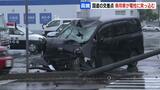 コンビニ駐車場で方向転換しようとして衝突か 乗用車が電柱に衝突し大破 運転していた20代男性は無事 北海道函館市 | 北海道のニュース|HBC北海道放送
