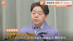 現時点で救助要請120件、5万7360人が避難　林官房長官が明らかに| TBS CROSS DIG with Bloomberg