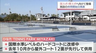 「ひなたTENNIS PARK MIYAZAKI」は3/21 県体育館メインアリーナは4/18 宮崎県が整備進めるスポーツ施設の供用開始日が発表 | MRTニュース | MRT宮崎放送