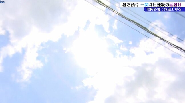 岩手県内各地で気温上がる 山田と釜石で36.8度を記録 一関は4日連続の猛暑日 熱中症の疑いで10~90代の男女10人が搬送 90代女性は意識不明|TBS NEWS DIG