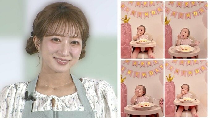 【 辻希美 】第5子・夢空ちゃんが1歳に「あの出産から1年……本当に早すぎます」　手や口元がクリームだらけでケーキ頬張る姿も|TBS NEWS DIG