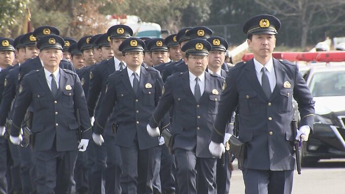 「組織の総力を挙げて県民の安心安全守る」大分県警　年頭視閲式　|　大分のニュース｜OBS NEWS｜大分放送
