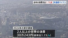 2024年の消費支出は1.1%減少　2年連続でマイナスに| TBS CROSS DIG with Bloomberg