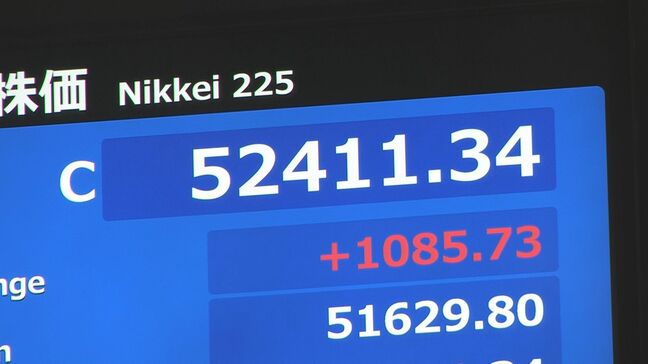日経平均3日連続で最高値更新　31日終値5万2411円　史上初めての5万2000円台|TBS NEWS DIG