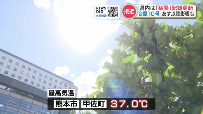 8月の猛暑日数が “観測史上最多” に 台風10号接近で「フェーン現象」27日まで猛暑続く見込み 熊本|TBS NEWS DIG