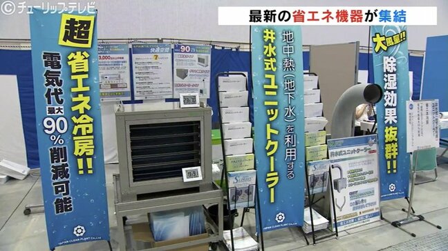 太陽光パネルとカーポートの組み合わせで電気自動車に充電 次世代太陽電池や省エネ家電など展示 富山|TBS NEWS DIG