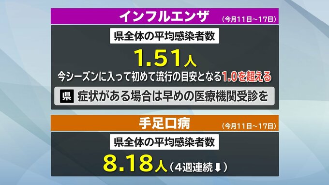 インフルエンザが今季初の流行入り　県全体の平均感染者数が1.51人　流行目安の1.0を超える　岩手|TBS NEWS DIG