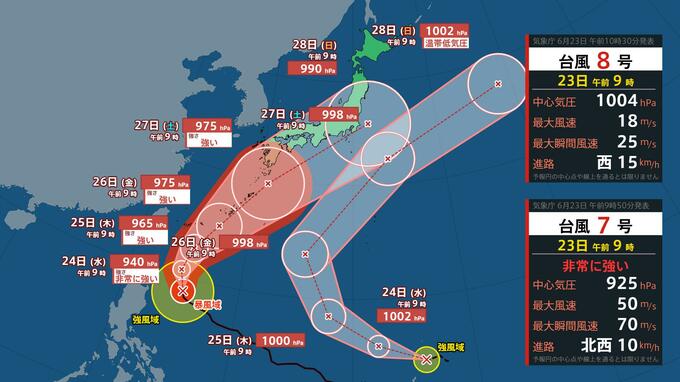 【台風情報】台風8号(ヒーゴス)発生　台風7号は週末の日本列島接近へ【ダブル台風・最新進路予想】　|　長崎のニュース | 天気 | NBC長崎放送