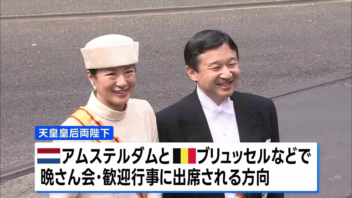 天皇皇后両陛下 オランダとベルギーを公式訪問へ そろっての複数国訪問